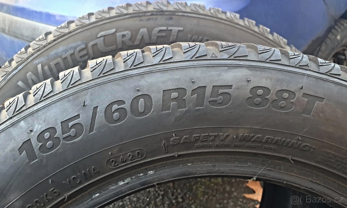 PNEU 185/60/15,ZIMNI,2KS,VZOREK 4,5MM - 3