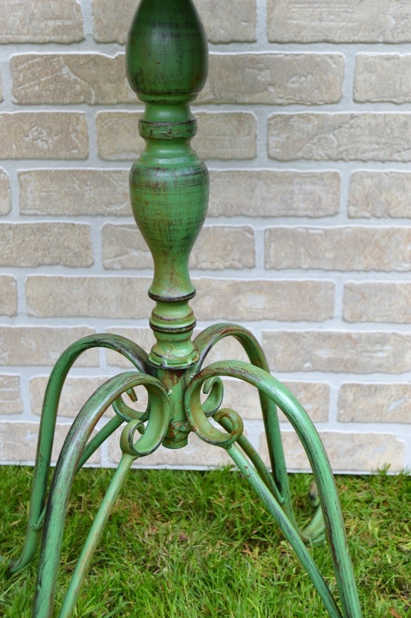 Kovový stůl PROVENCE 60 cm - antik zelená - 3