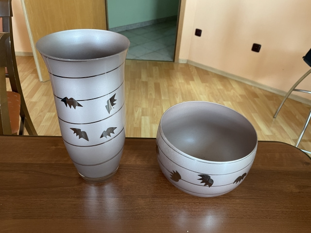 Květinová Váza + Mísa: Bohemia.Výborný stav.NEPOUŽÍVANÉ - 3