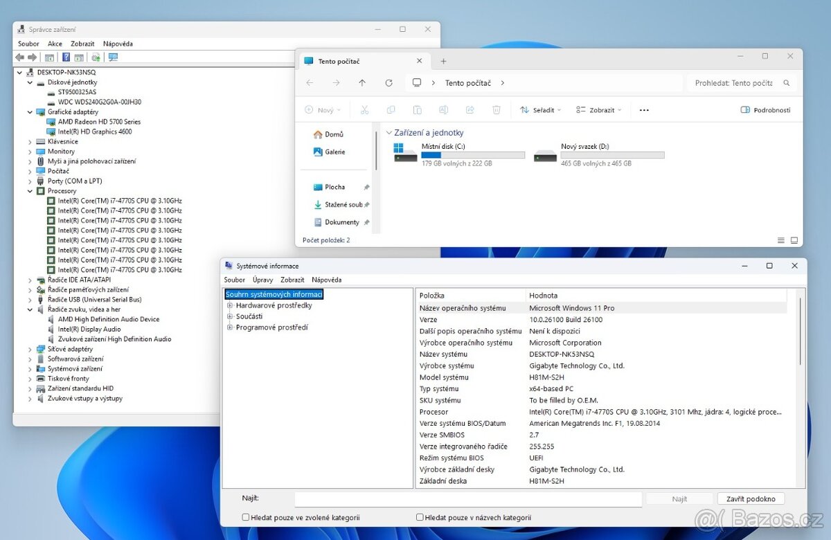 PC/i7-4770S 8x3,9GHZ/8GB DDR3/240GB SSD+500GB/GPU 2GB/W11 - 3