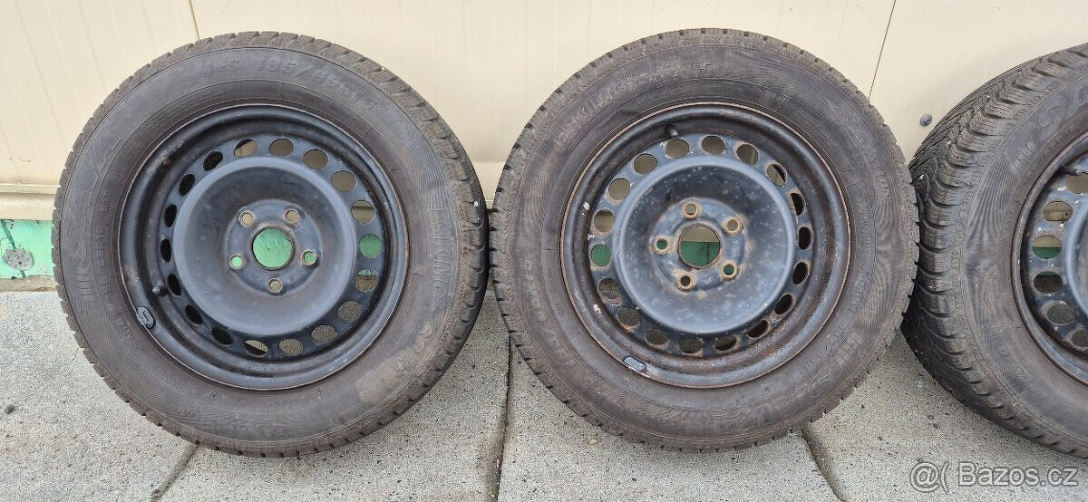 Plechové disky Škoda VW 5x112 6x15 ET47 195/65r15 zimni - 3