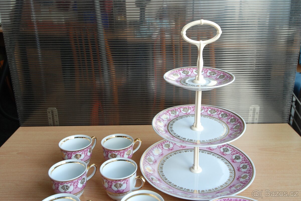 Kávový / čajový servis + 3. patrový talíř - 3