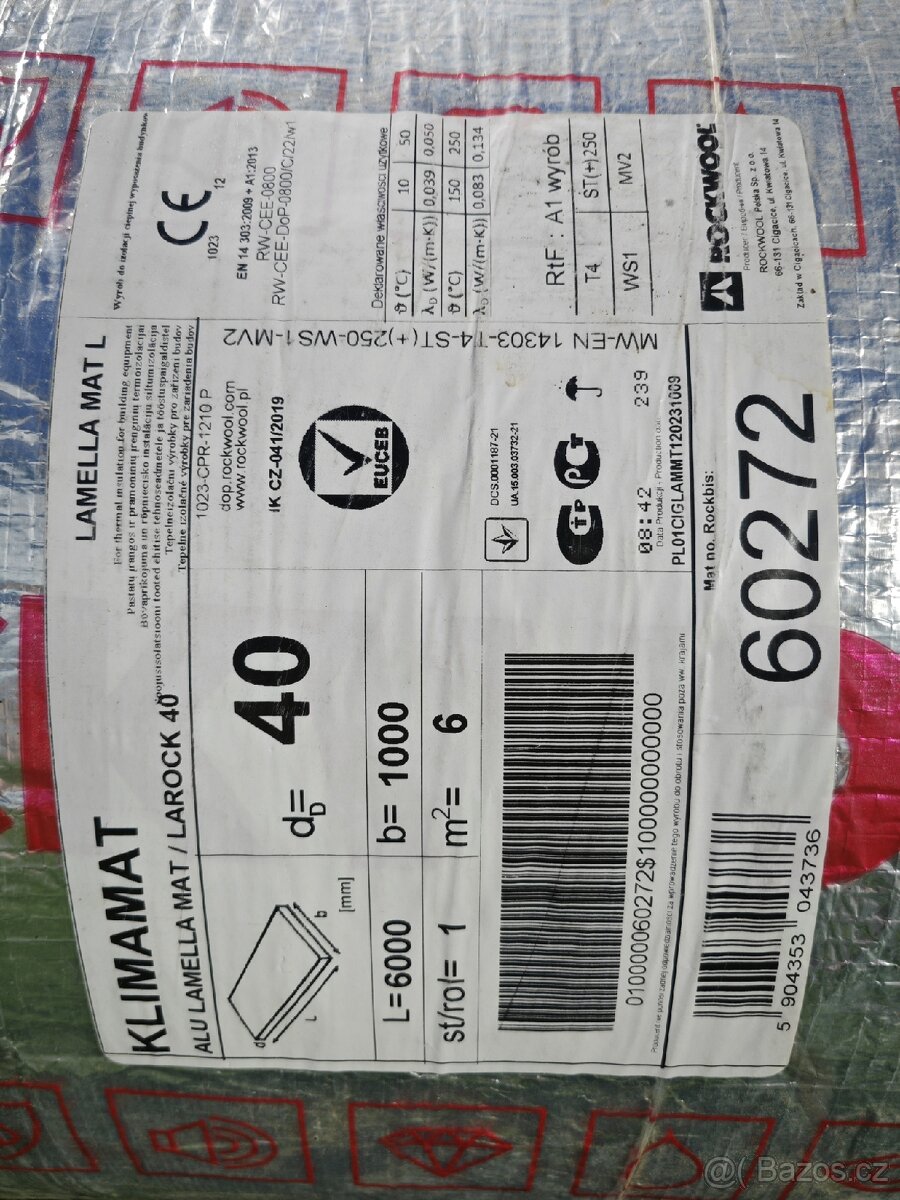 Izolace Rockwool klimamat 40mm - 3