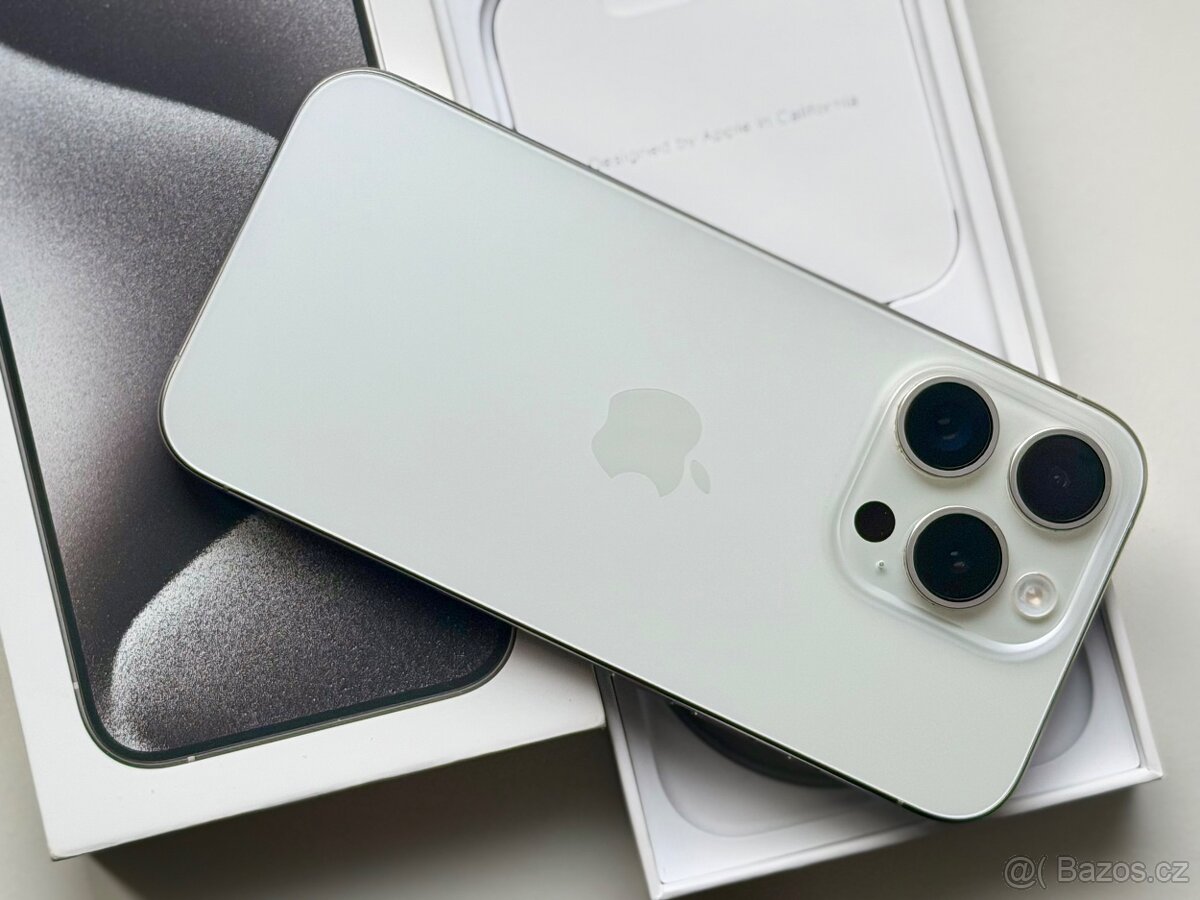 iPhone 15 Pro White Titanium BATERIE 100% TOP - 3