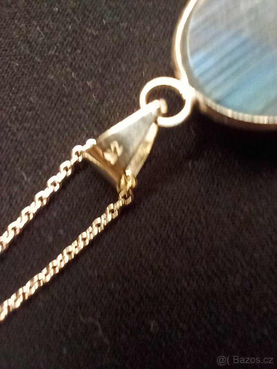 Stříbrný náhrdelník s labradoritovým přívěskem - 3