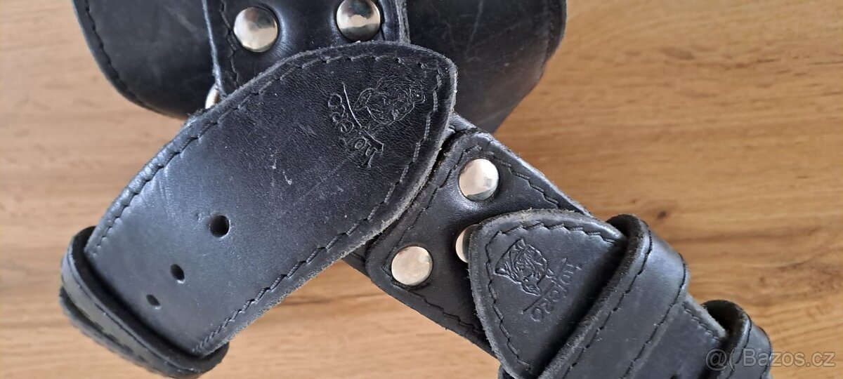 Kožený nastavitelný postroj + vodítko 2m - 3