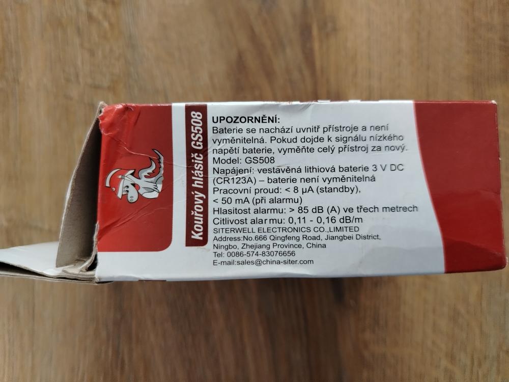 Kouřový hlásič Hastex Siterwell GS 508 - 3