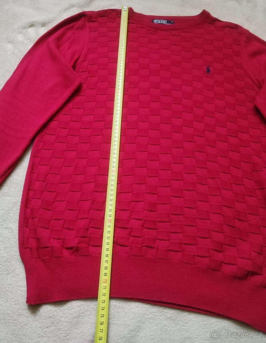 Pánský červený svetr POLO by RALPH LAUREN vel. L - 3