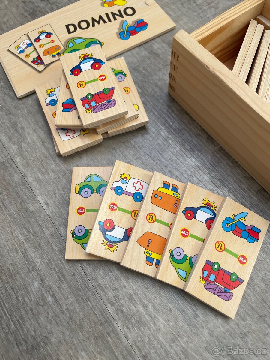 Domino dřevené autíčka - 3