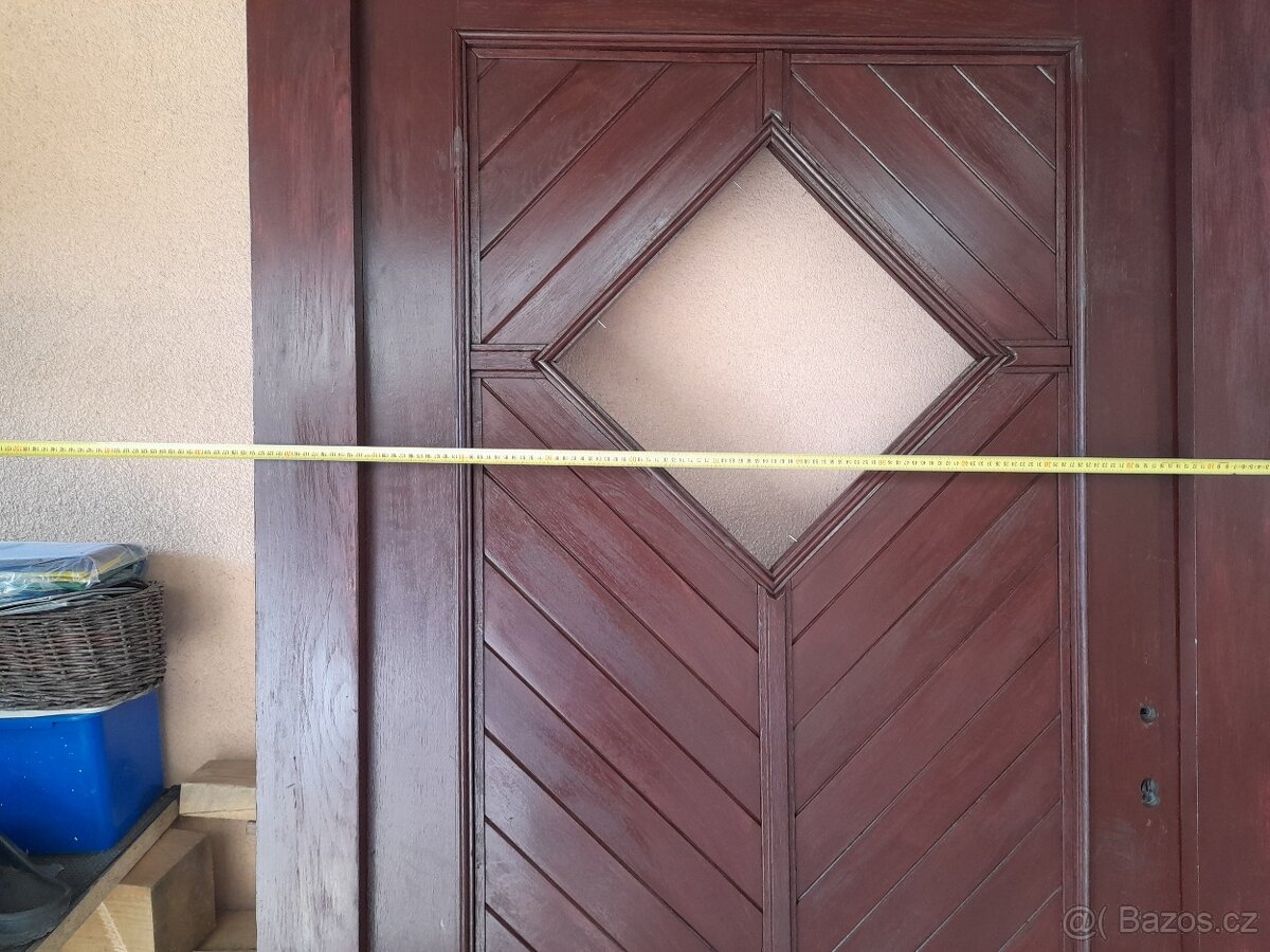 Vchodové venkovni dveře masivní dubové - 3