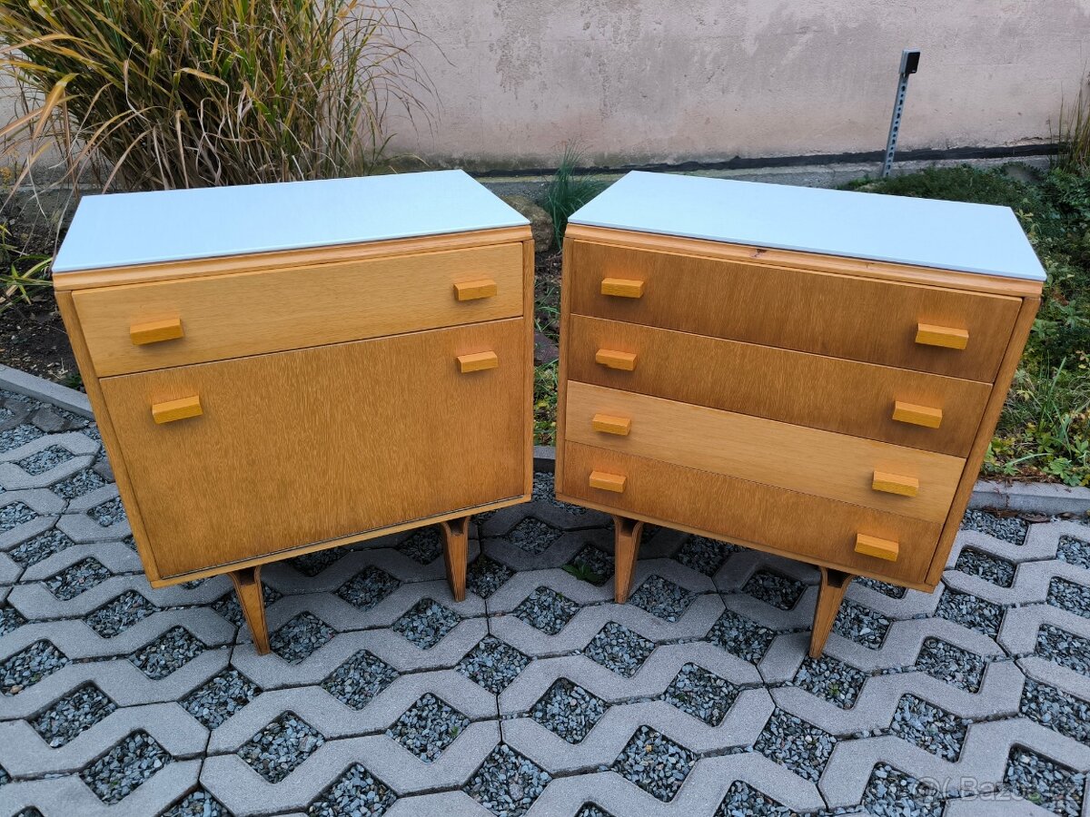 Retro noční stolky František Mezulánik - 70. léta - 3