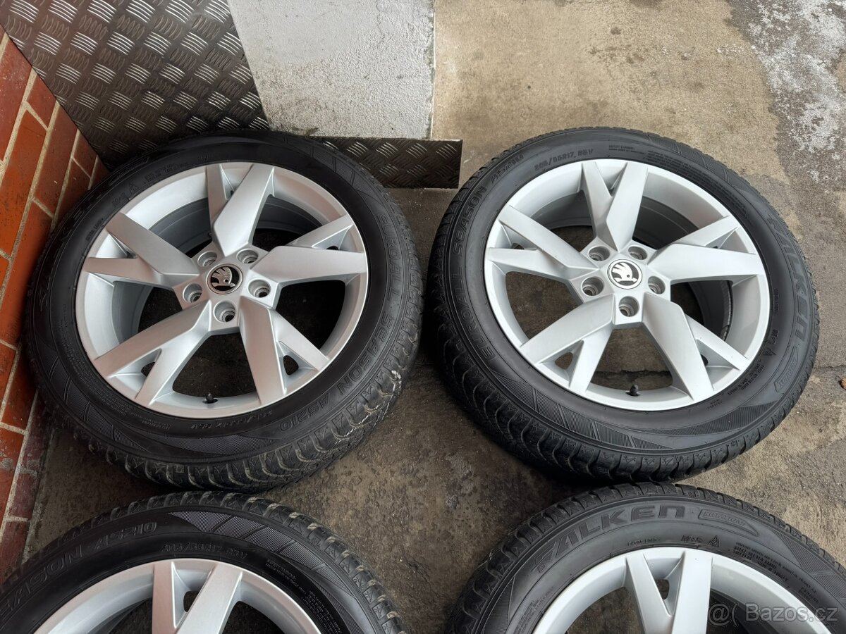 Alu 17" 5x112 , škoda " LYRA " pneu 80% O4 , Pěkné - 3