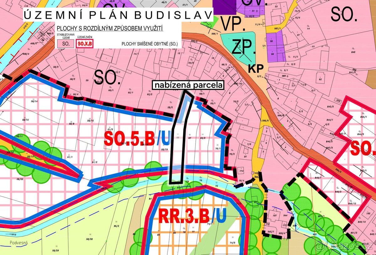 Pozemek, bydlení, prodej, Budislav, Tábor - 3