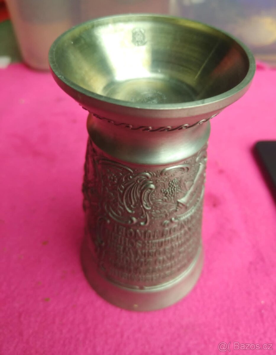 Cínový pohár - klasický německý motiv - 3