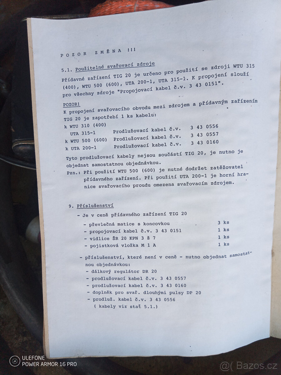 Prodám přídavné zařízení pro svařování metodou TIG - 3