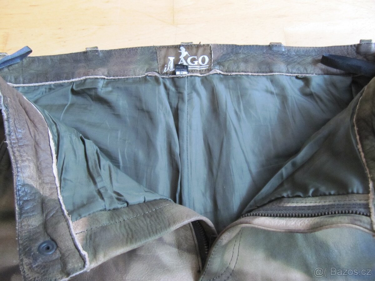 Maskovací kožené kalhoty. - 3