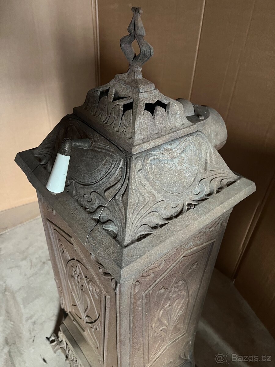 Starožitná secesní litinová kamna PATENT METEOR - REZERVACE - 3