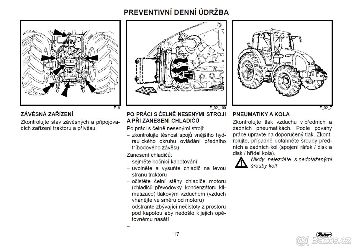 Návod k obsluze Zetor Forterra 95 - 125 - 3