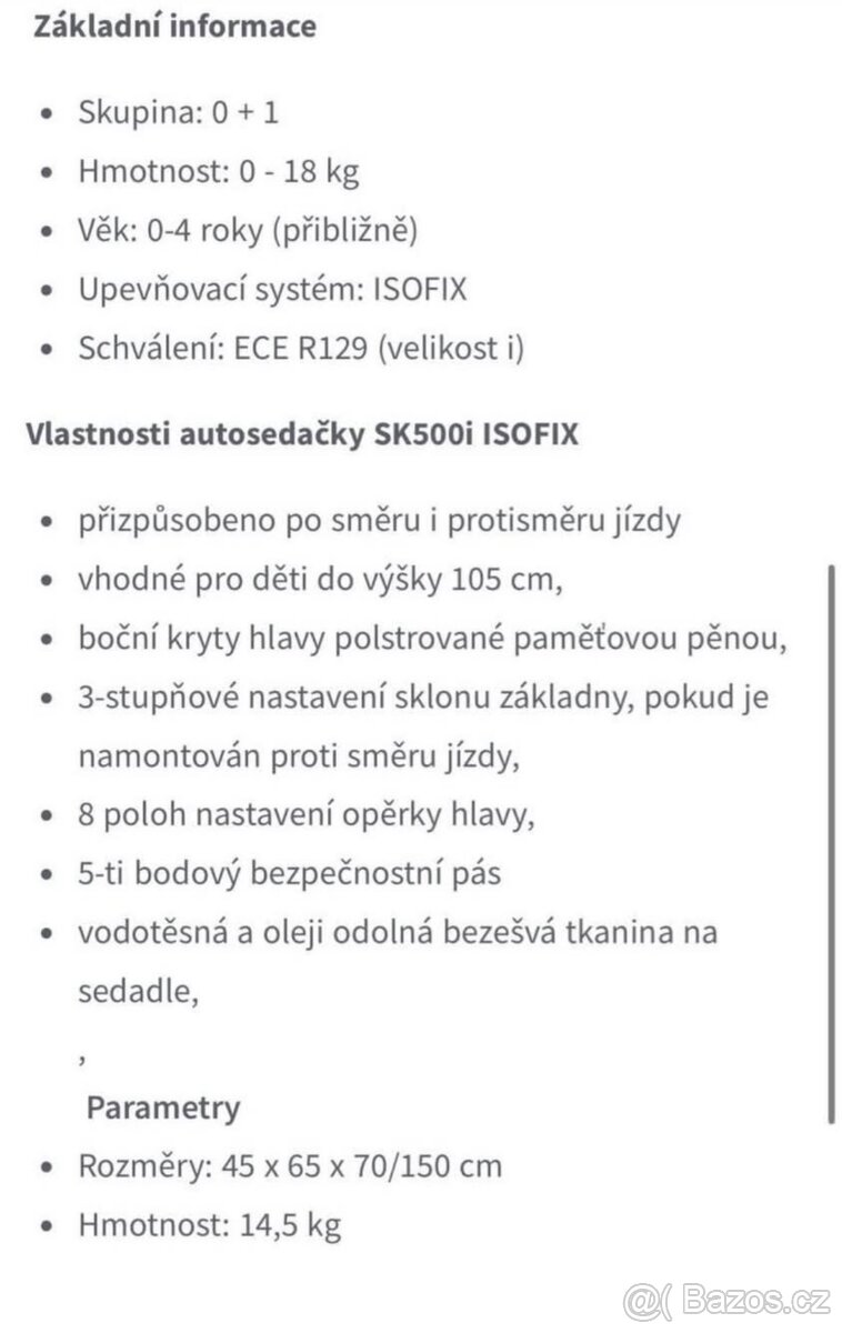 Autosedačka 0-18 - 3