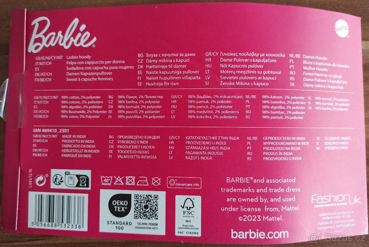 NOVÉ - Mikina s kapucí, hoodie, Barbie, vel. M a L - 3