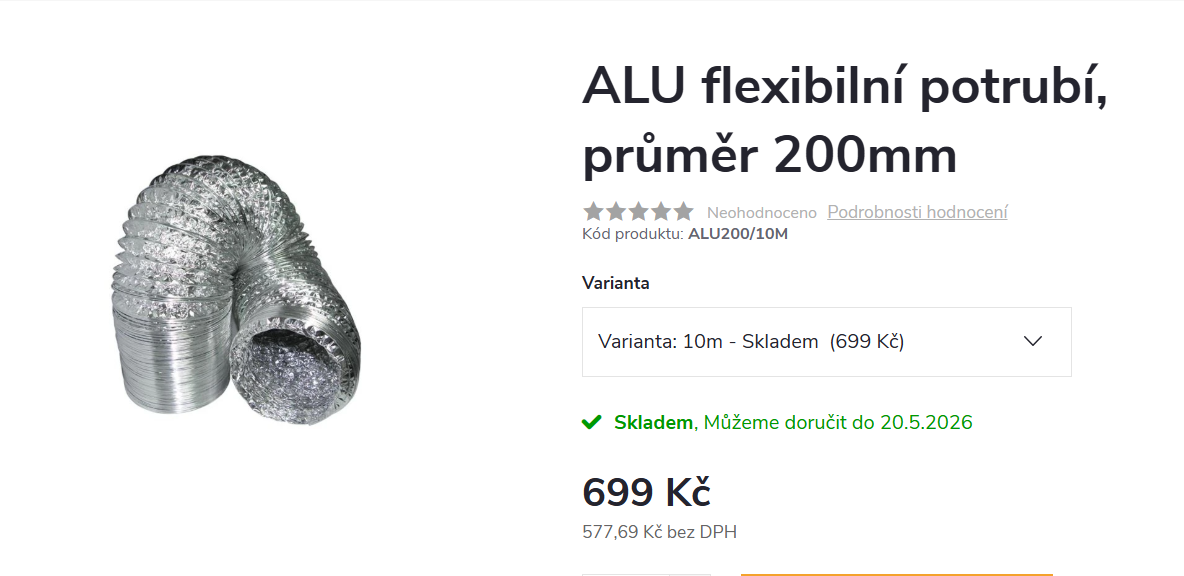 Ventilační potrubí 200mmx5metrů - 3