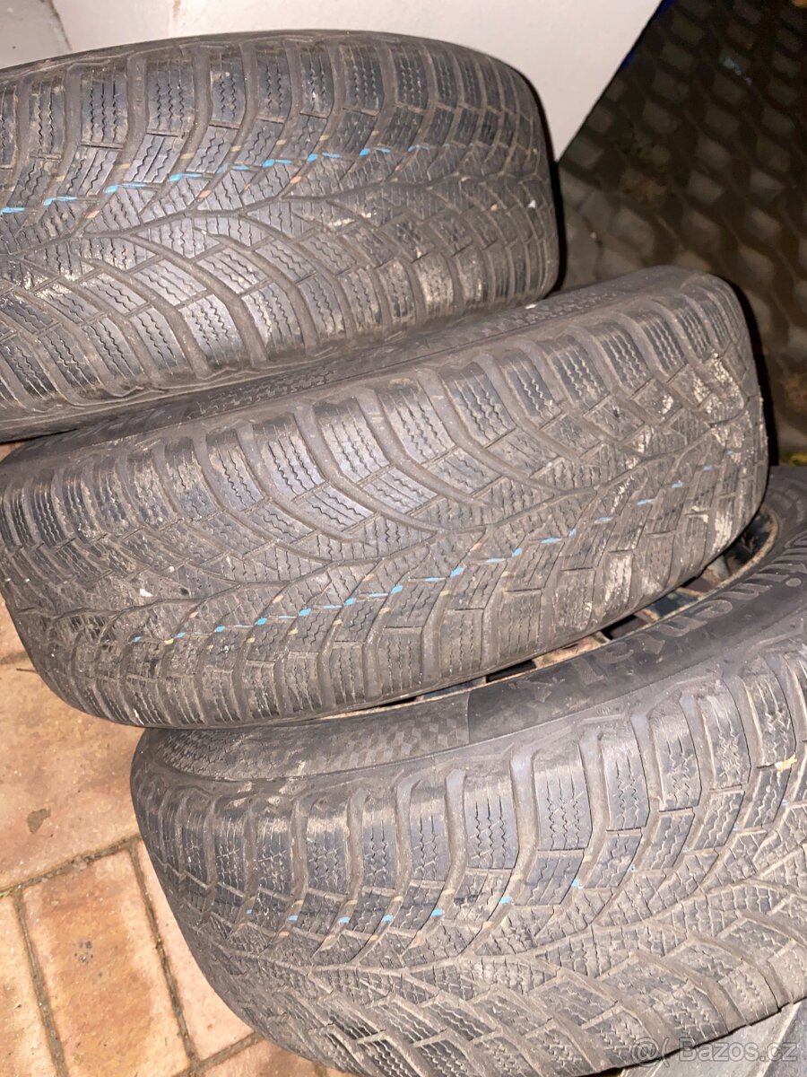 Plechové disky 15” 5x100 a zimní pneu 185/60/R15 Continentál - 3