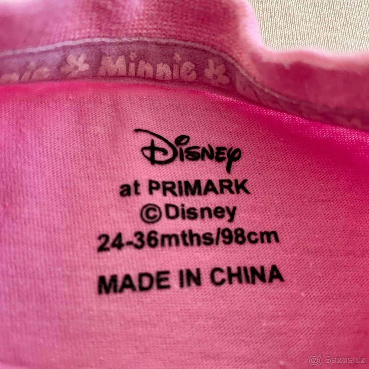 Růžové dívčí tričko s dlouhým rukávem Minnie Mouse vel. 98 - 3