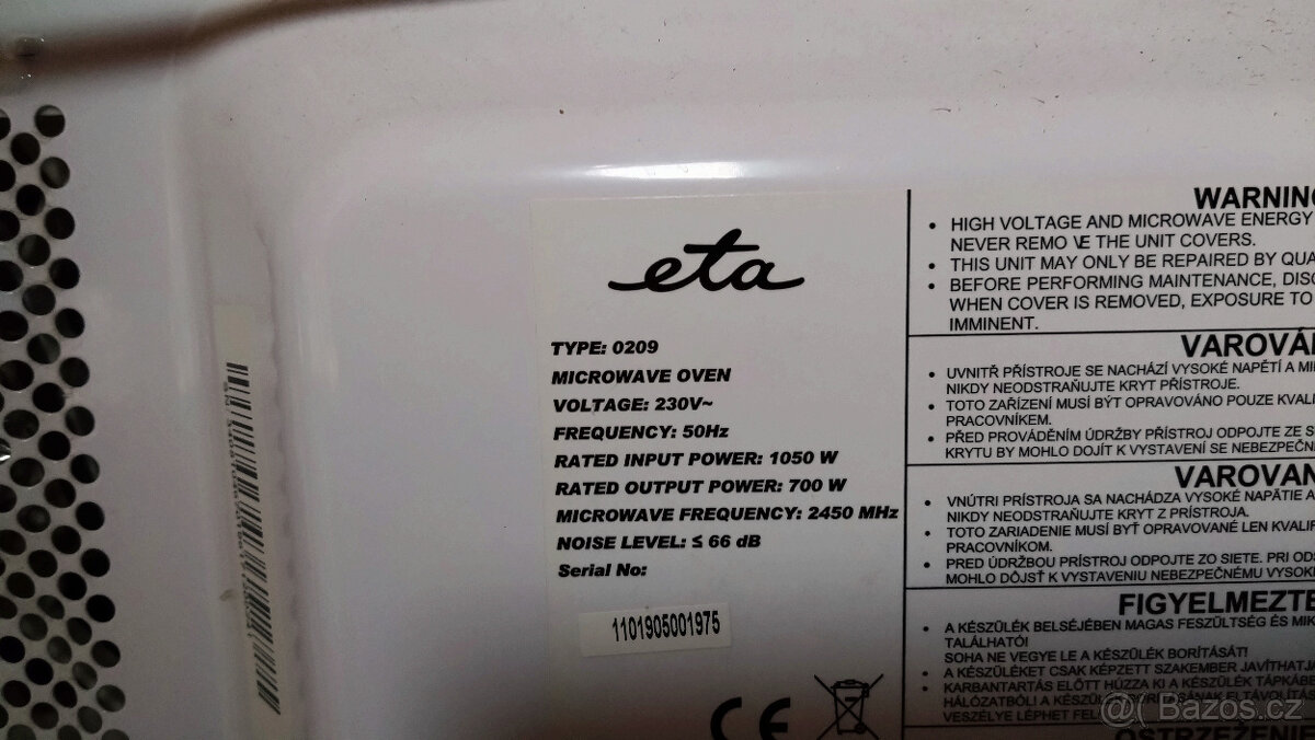Mikrovlnná trouba ETA 0209 90000 Morelo - 3