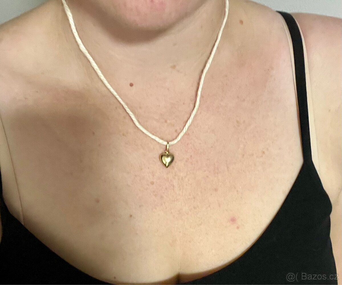 Zlatý přívěsek srdce - 3