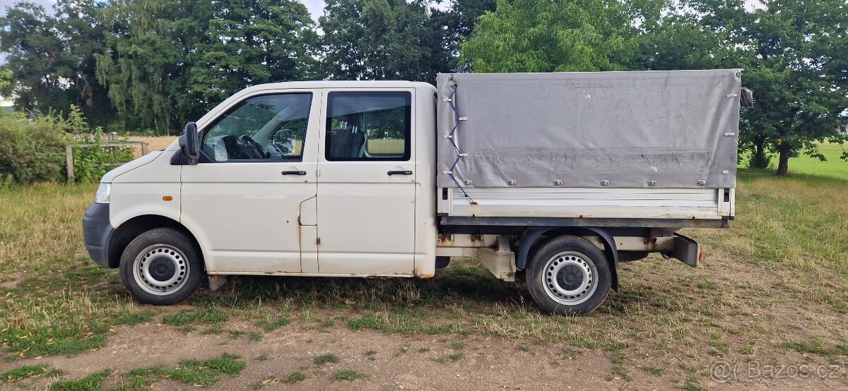 VW transporter valník 1.9 TDi, 6 místný, klimatizace , tažné - 3