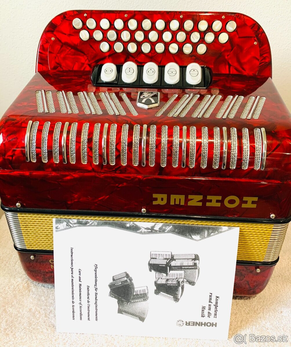 Predám krásnu heligónku/ diatonickú harmoniku Hohner NORMA D - 3