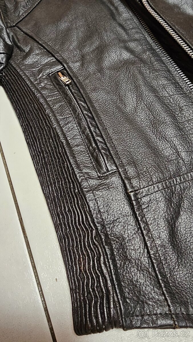 Kožená dámská moto motorkářská bunda E.M.Z., vel. M - NOVÁ - 3