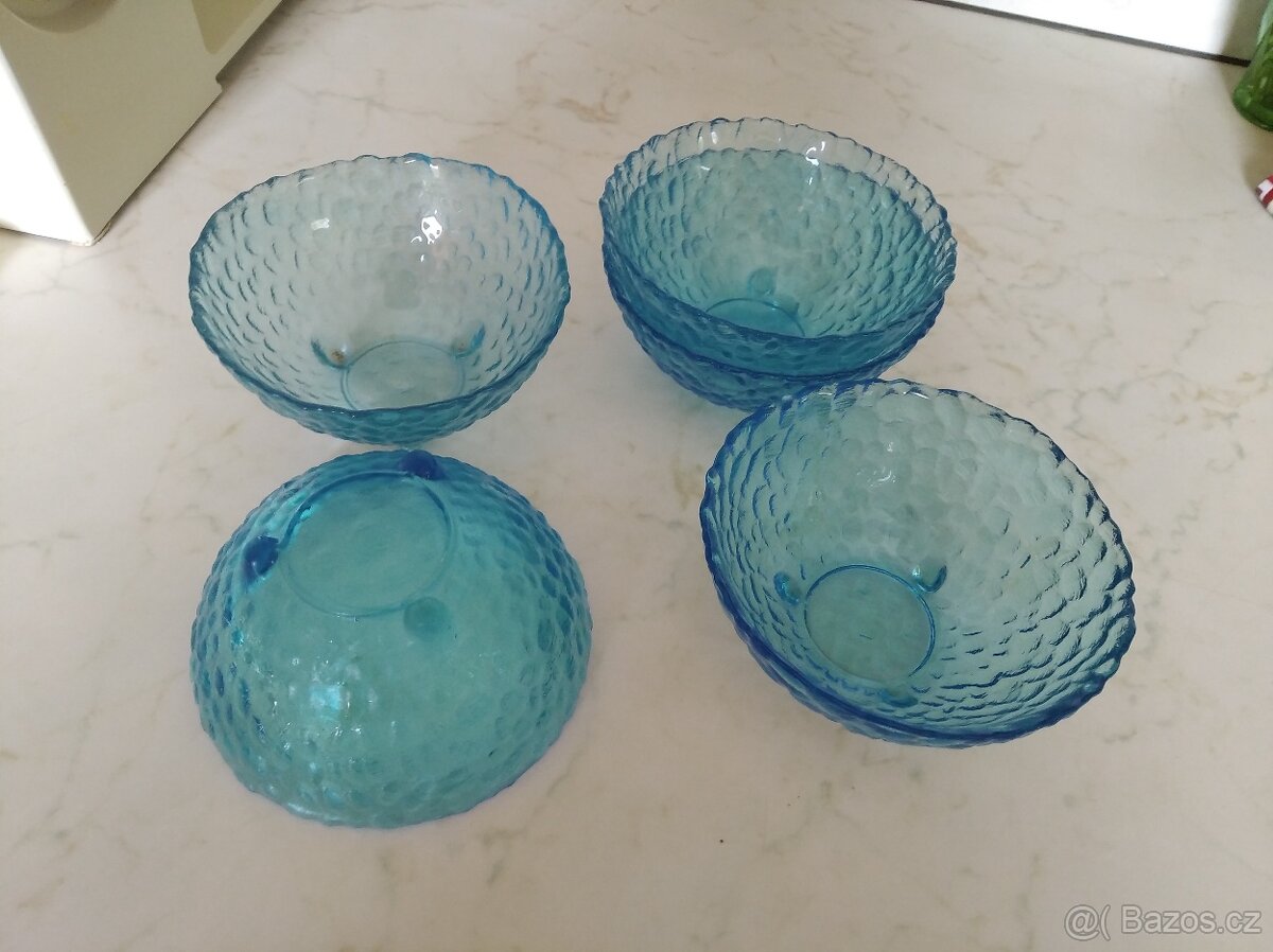 Modre sklenene misky na kompot - 3