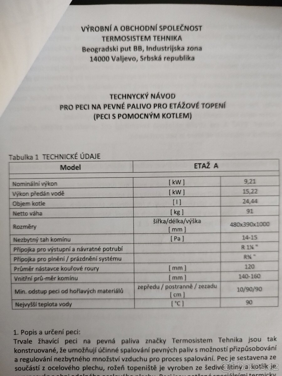 Krbová kamna s výměníkem - 3