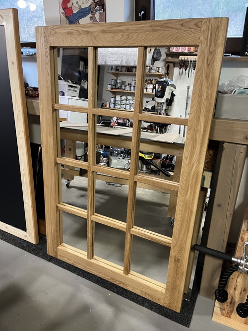 Vitrážové zrcadlo - dubový rám 100x150 cm - 3