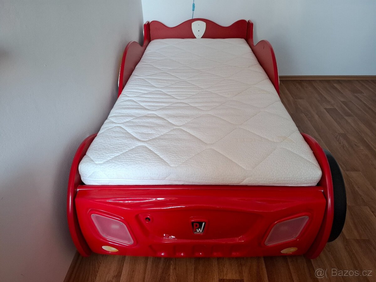 Dětská auto postel s roštem a kvalitní matrací - 3