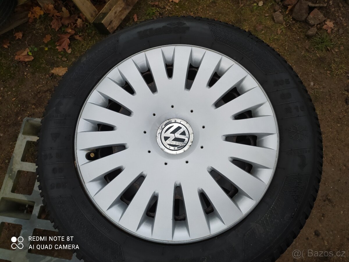 PLECHOVÉ KOLA VW - 5x112-r16+ZIMNÍ PNEU KLEBER 205/60/16-4ks - 3