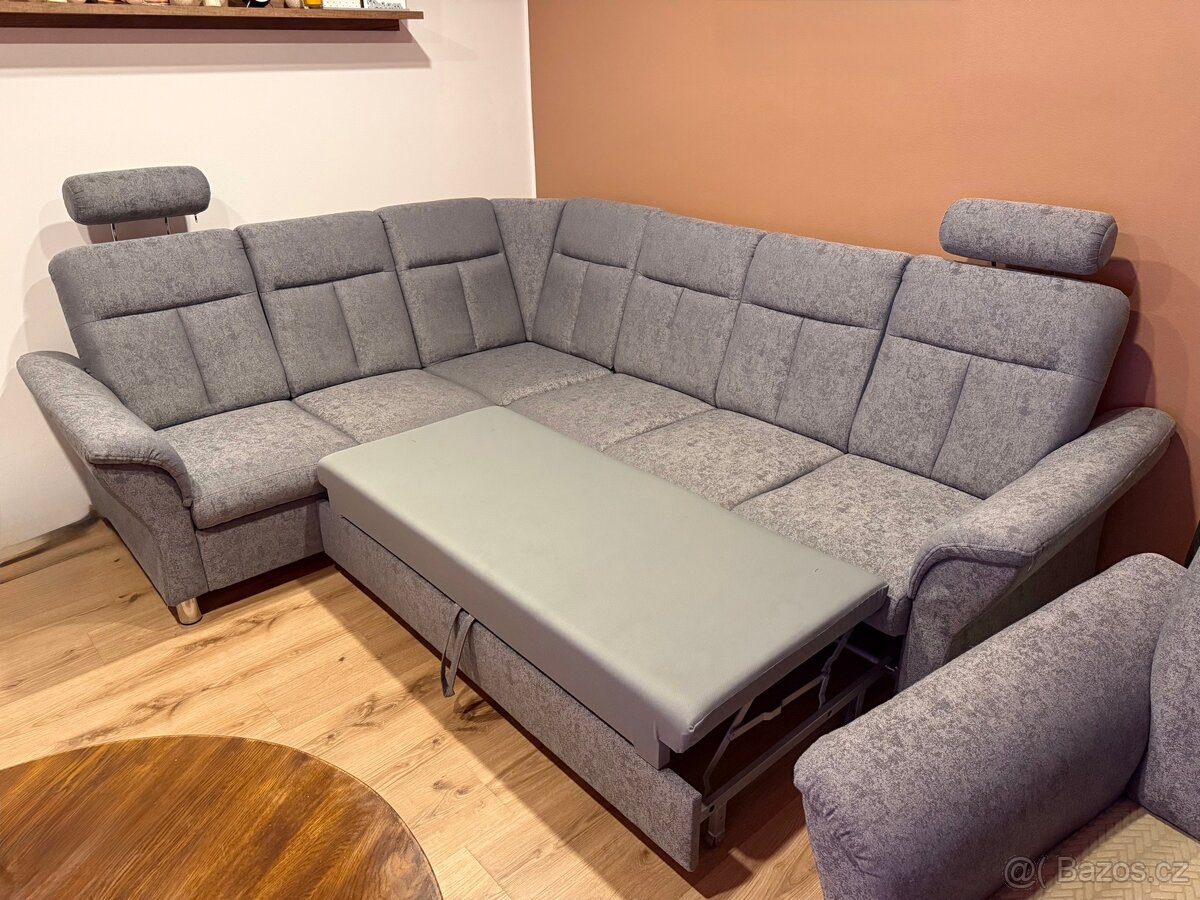 Sedací souprava s křeslem a taburetem - 3