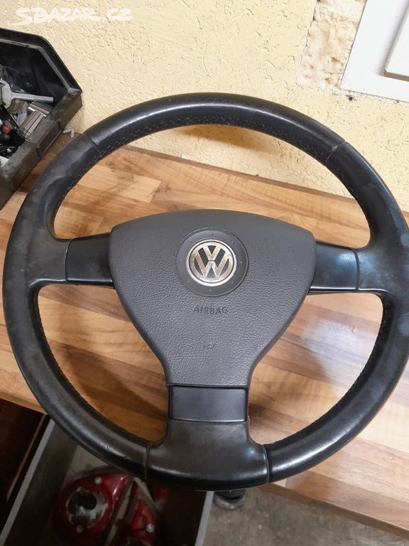 Tříramenný kožený volant Passat B6,Golf V,Polo... - 3
