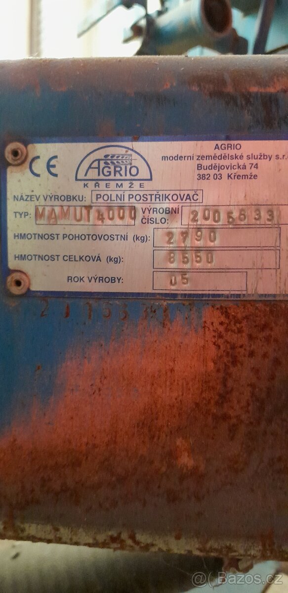 Postřikovač MAMUT 4000 - 3