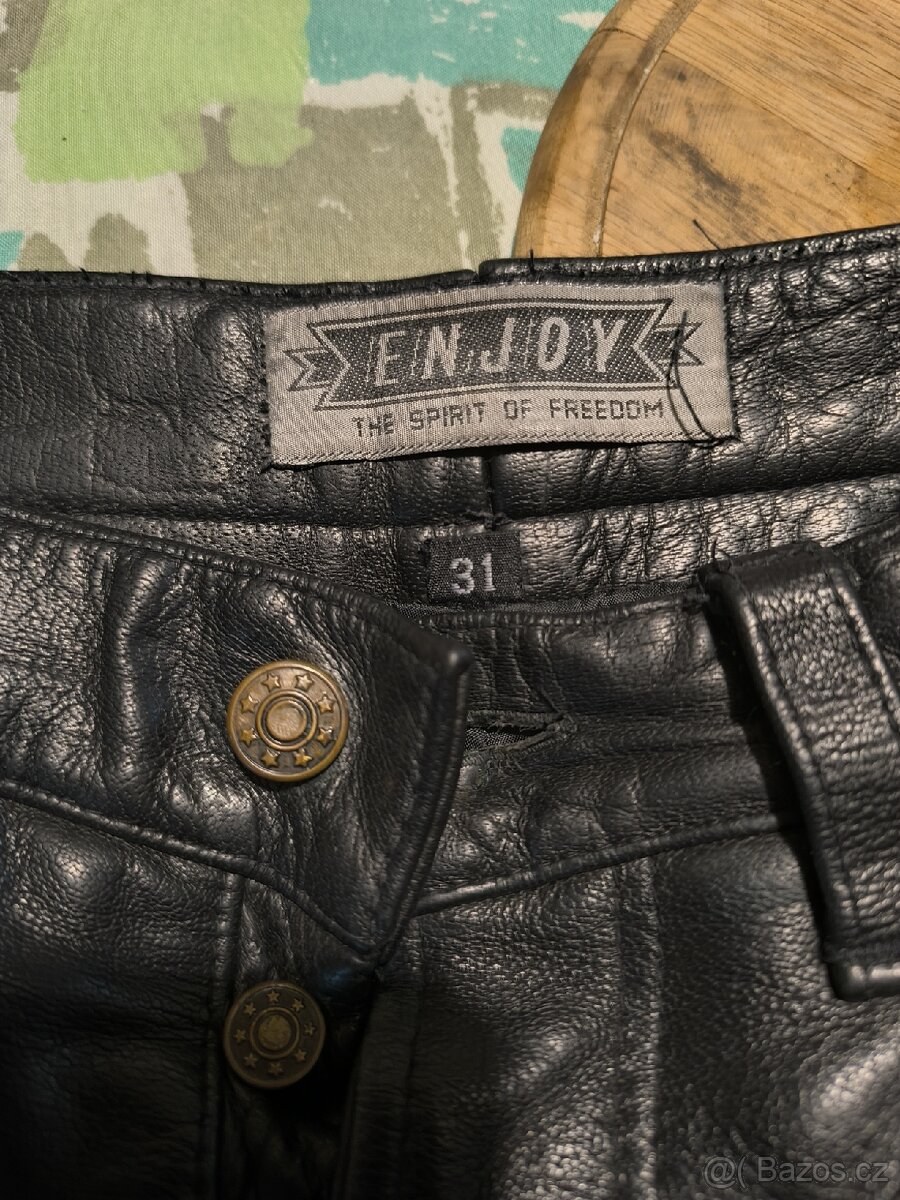 Kožené jeansy kalhoty, vel. 31 - 3