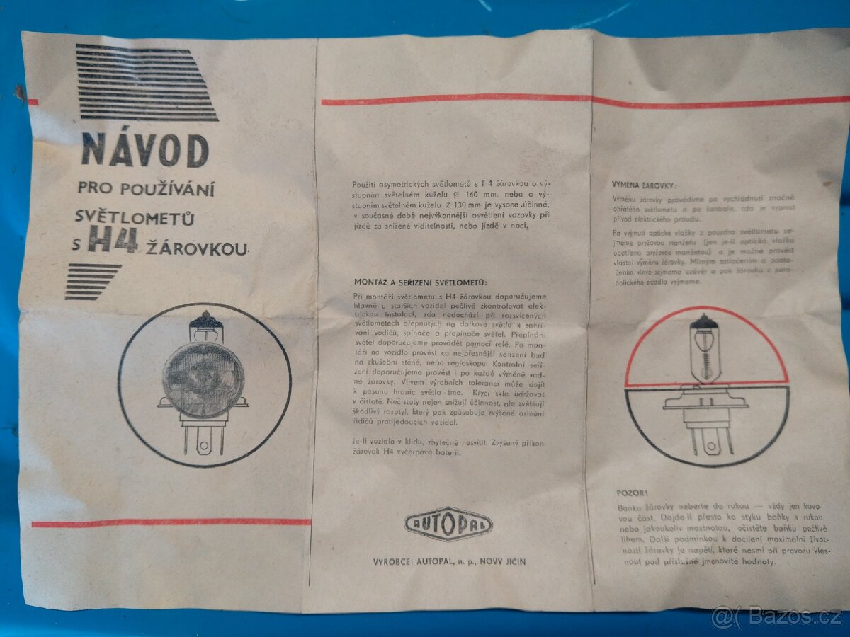 Prodám přední světla škoda 100, 120. - 3