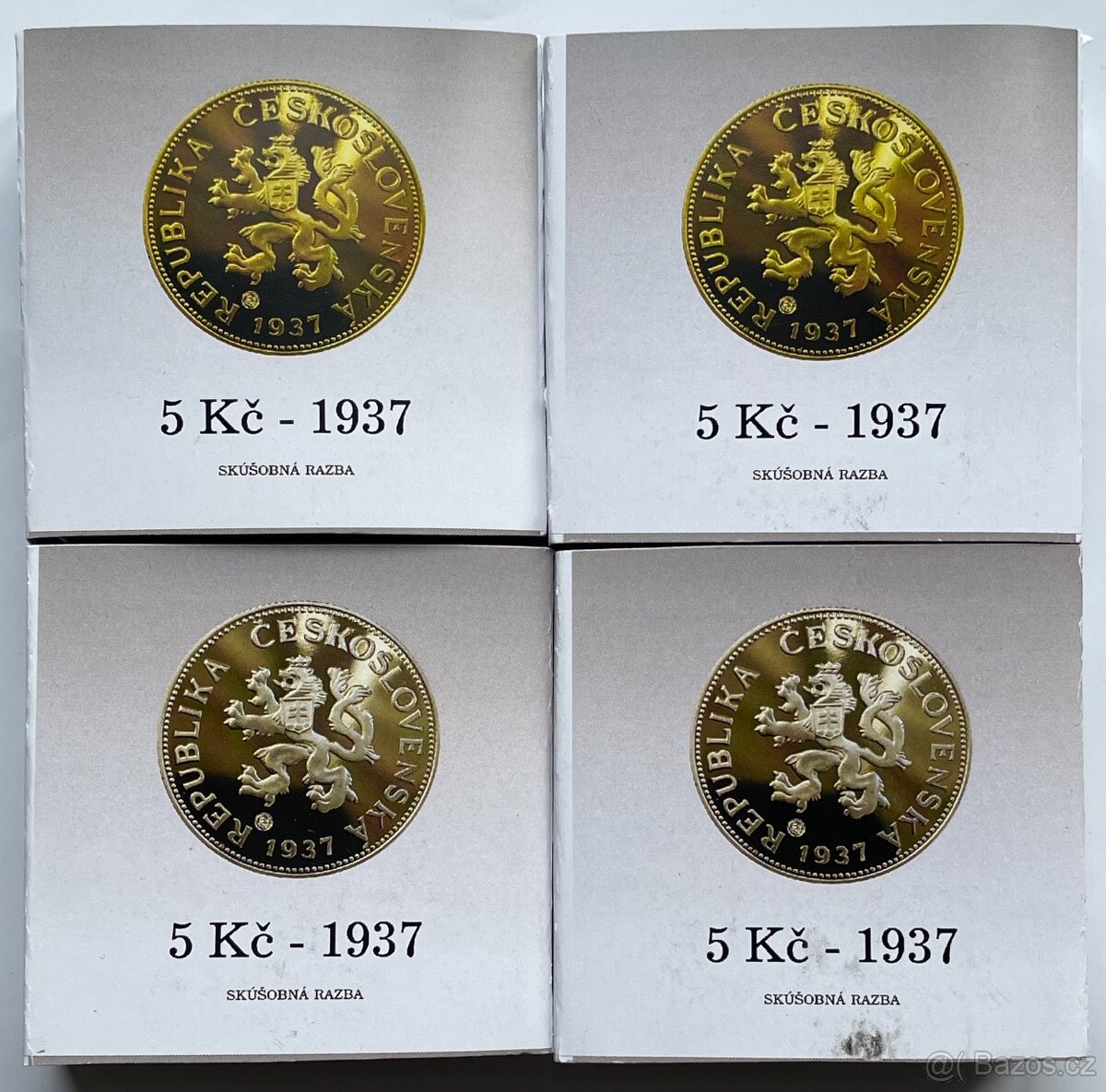 Au, Ag, Cu, Ms ZKUŠEBNÍ ODRÁŽEK - 5Kč 1937 / 2001-TOP - 3