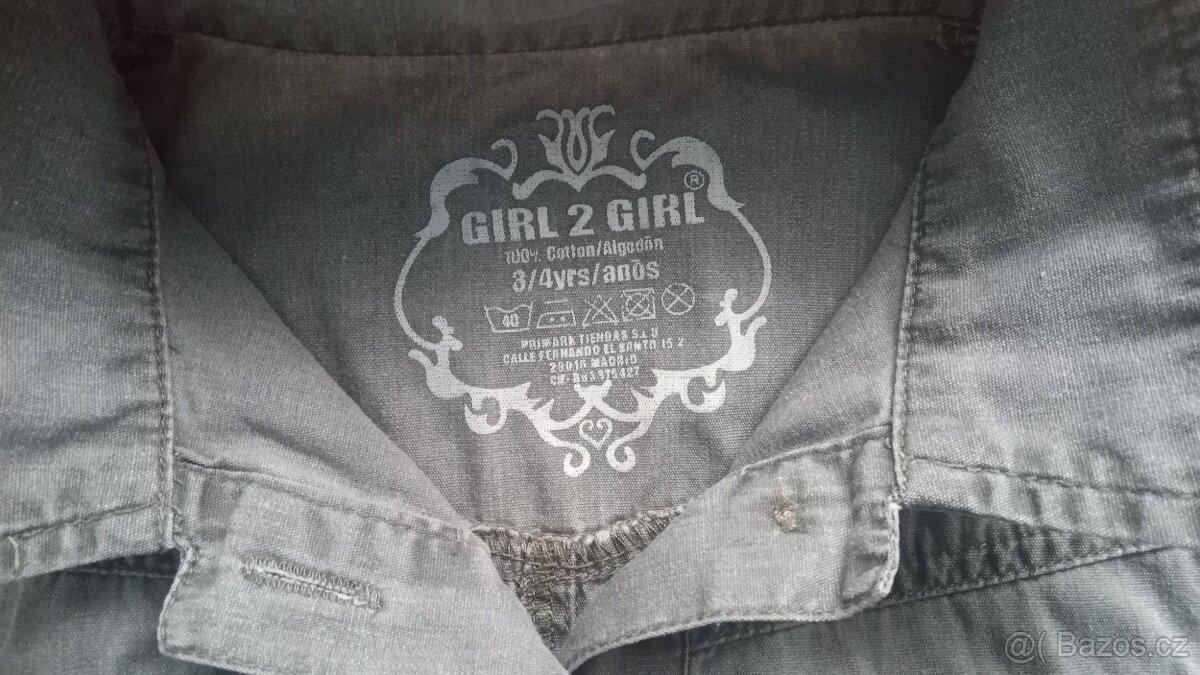 Khaki šaty vel 3-4 roky - 3