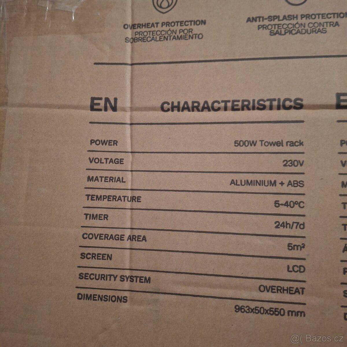 Novy Elektricky radiator černá barva 500W - 3