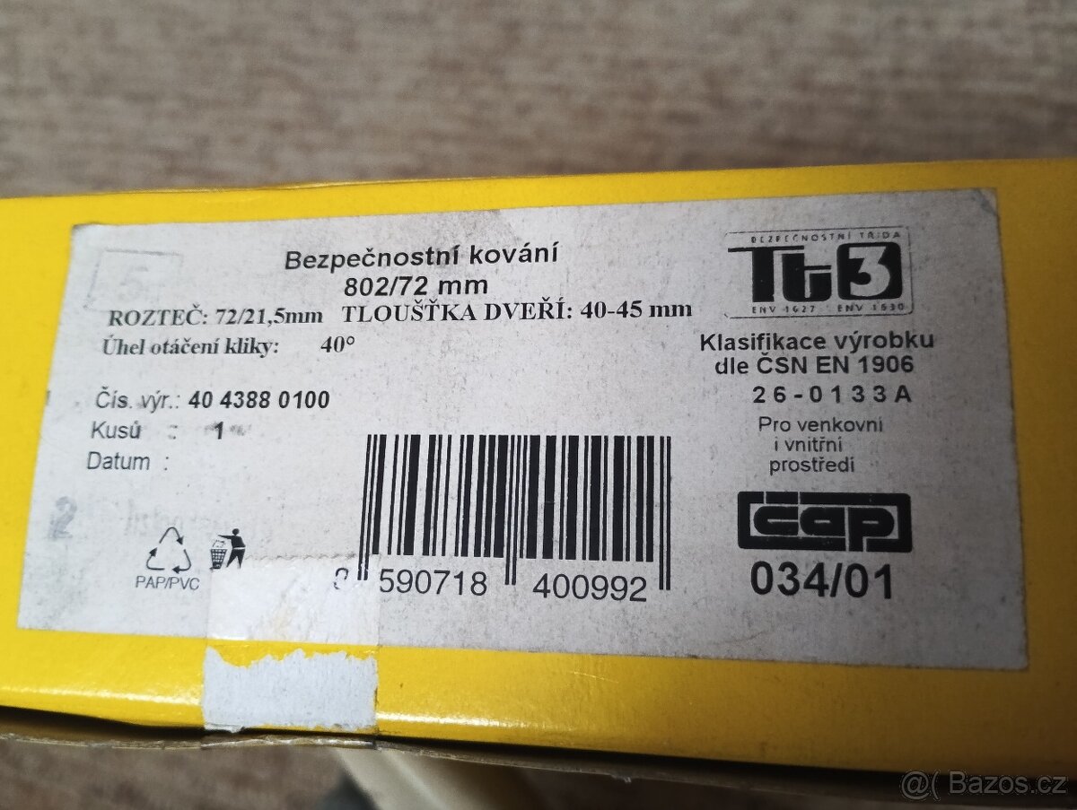 Bezpečnostní kování Rostex klika/koule, chrom, nové, nepouži - 3