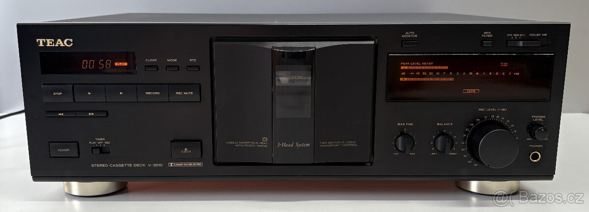 TEAC V-3010 Stereo Cassette Deck/ 3Head/ Dolby B-C - 3