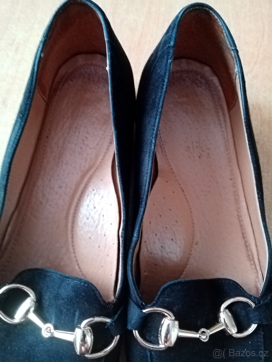 Černé semišové mokasíny č.37 - pravá kůže - 3