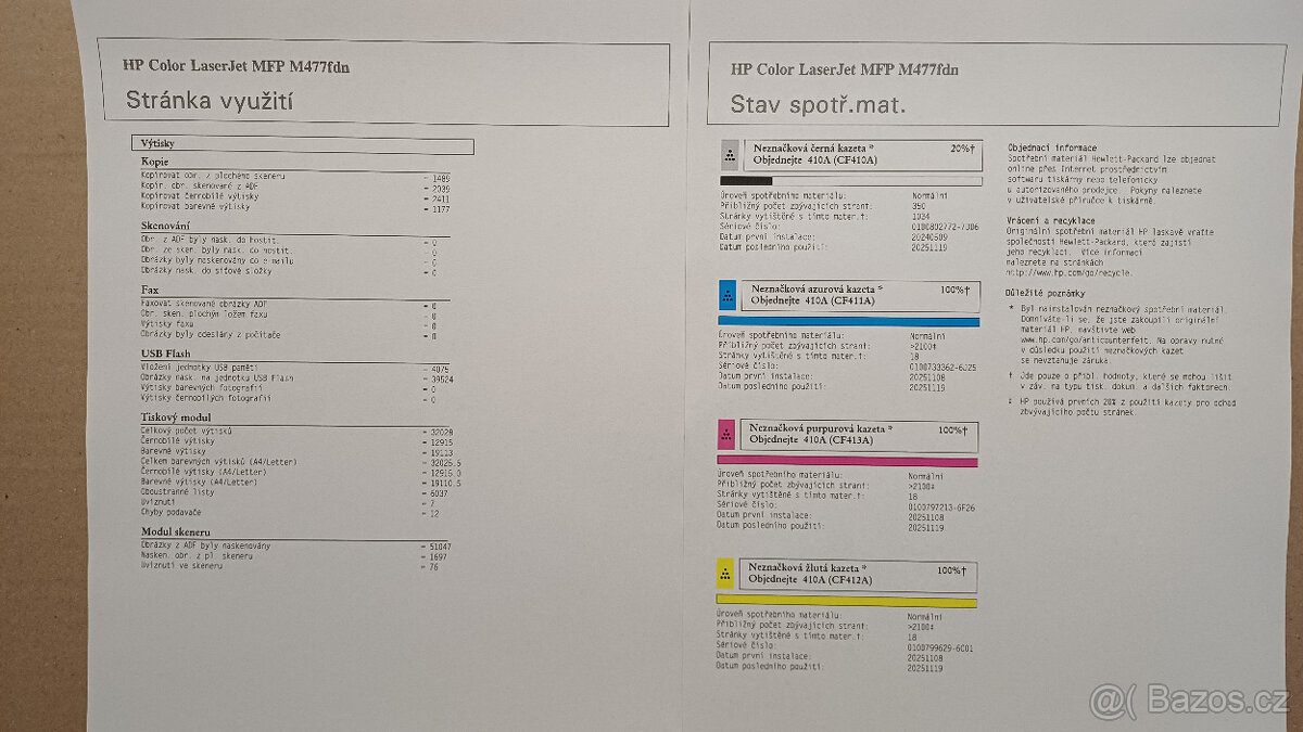 HP Laserjet M477FDN| barevná | Duplex | LAN | nové tonery - 3