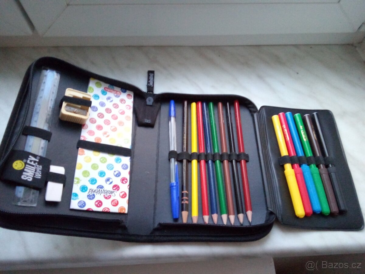 penál Herbita vybavený,vintage pouzdro - 3